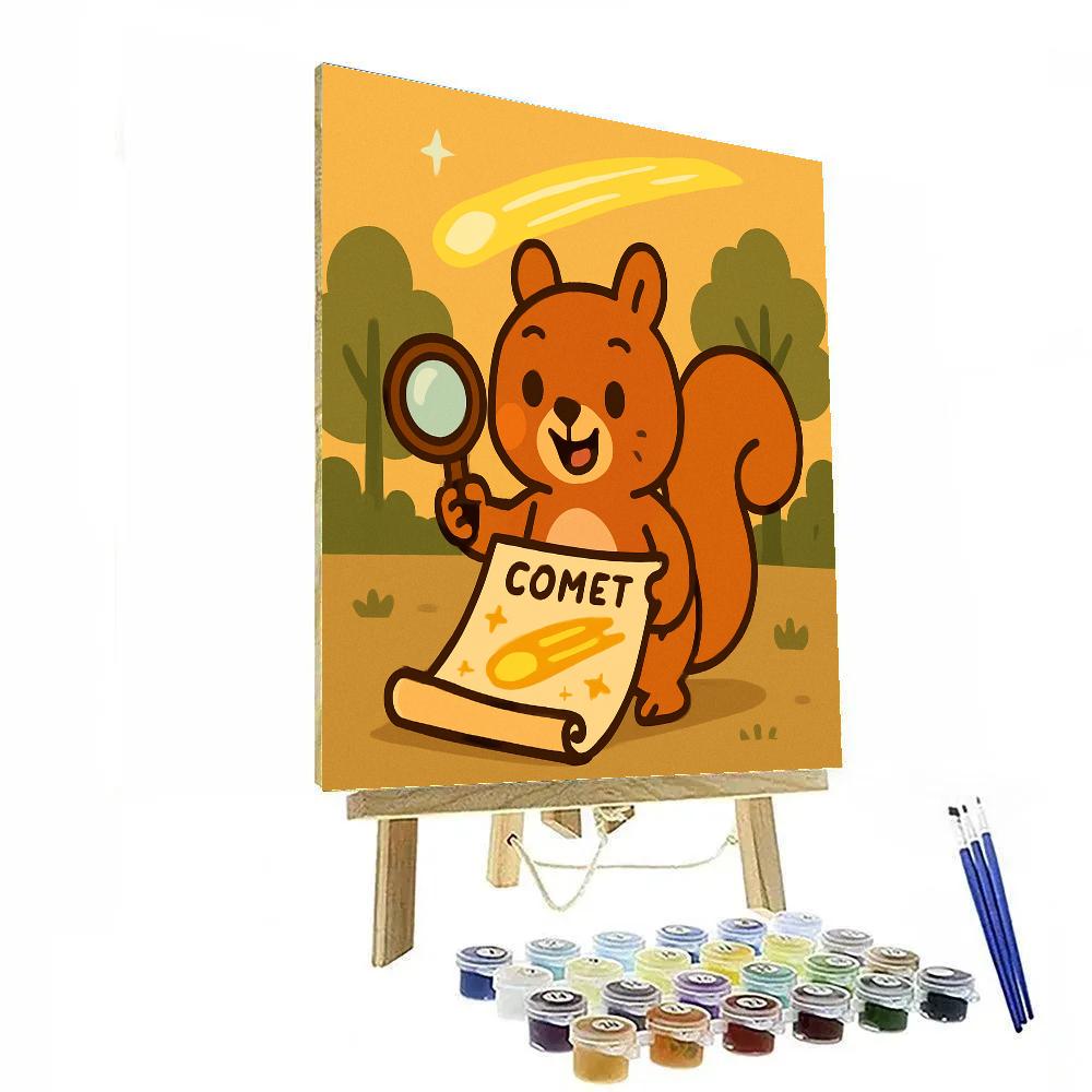 Squirrel With Comet Map painting number kit