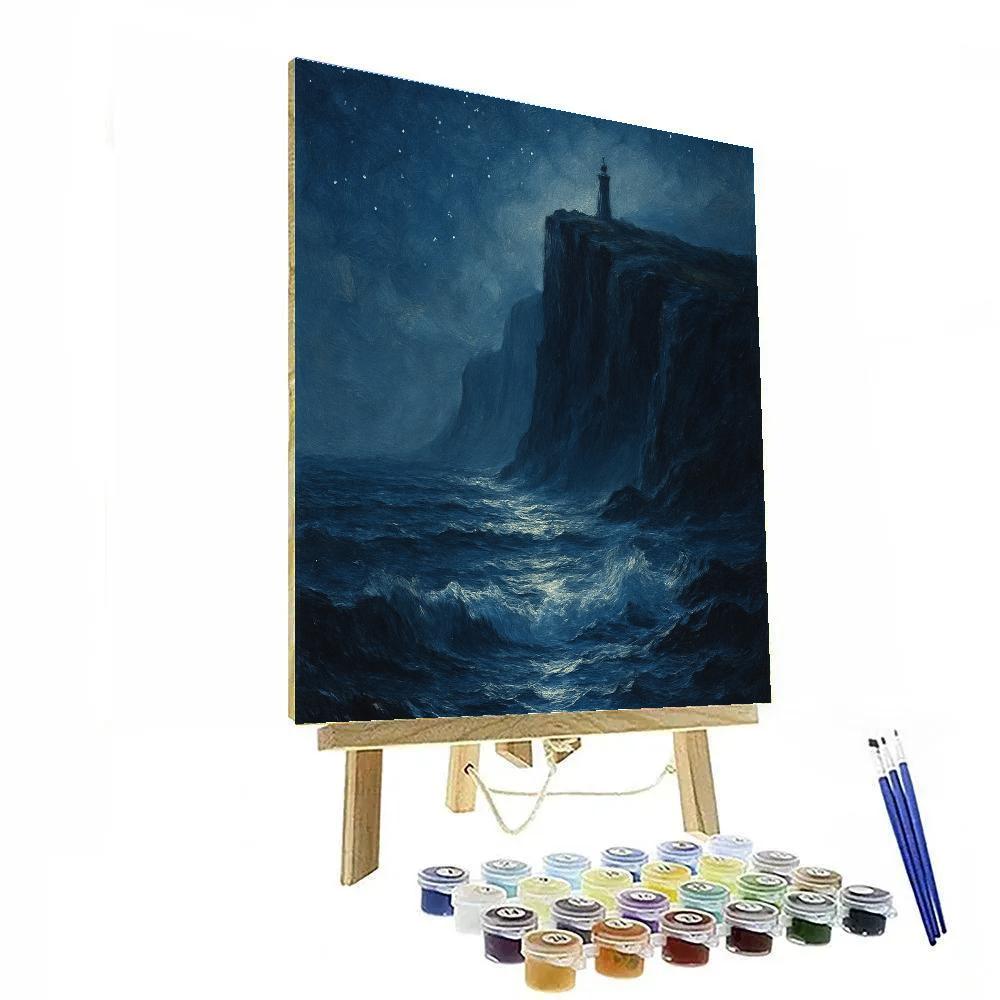 Moonlit Coastal Cliffs paint by numbers