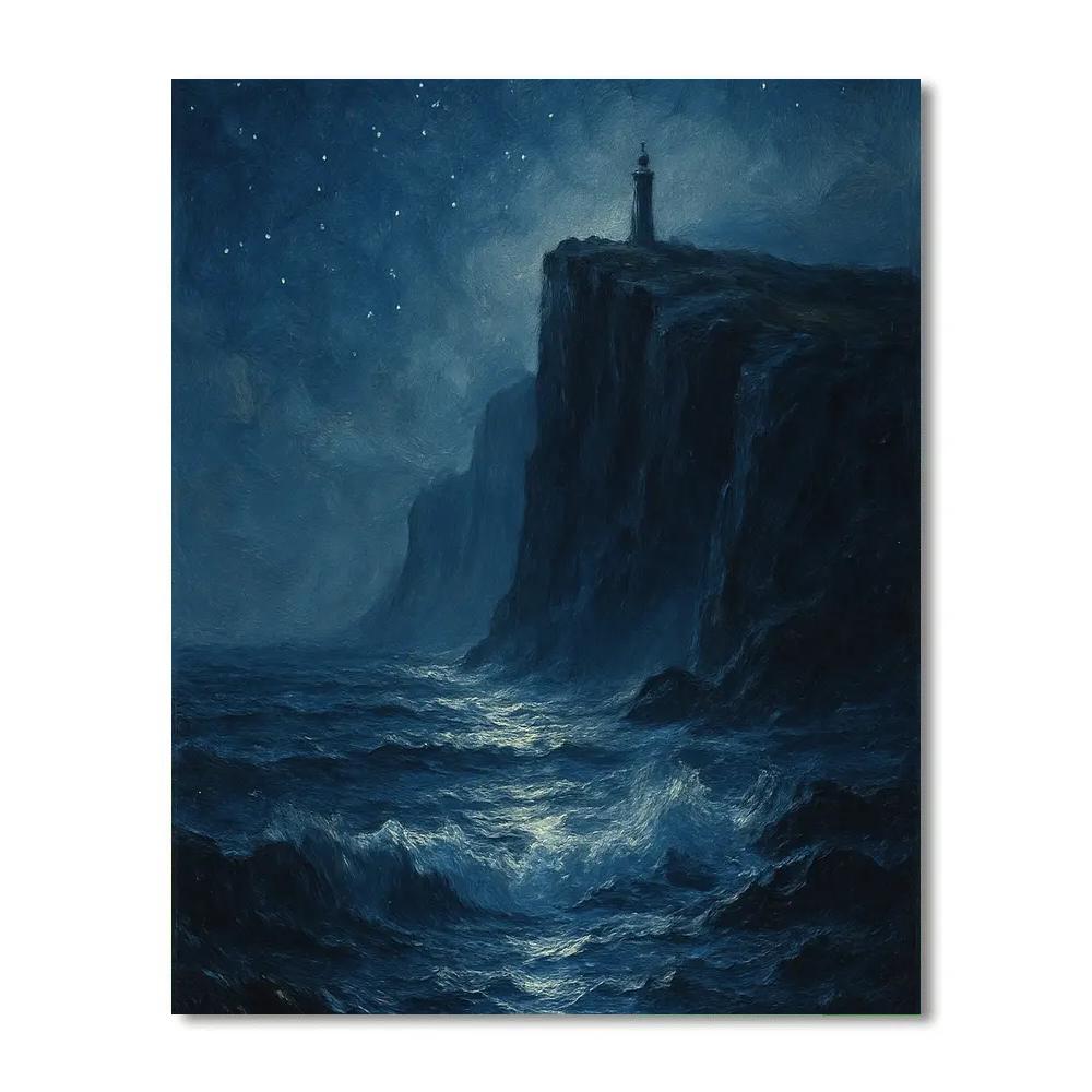 Moonlit Coastal Cliffs paint by numbers