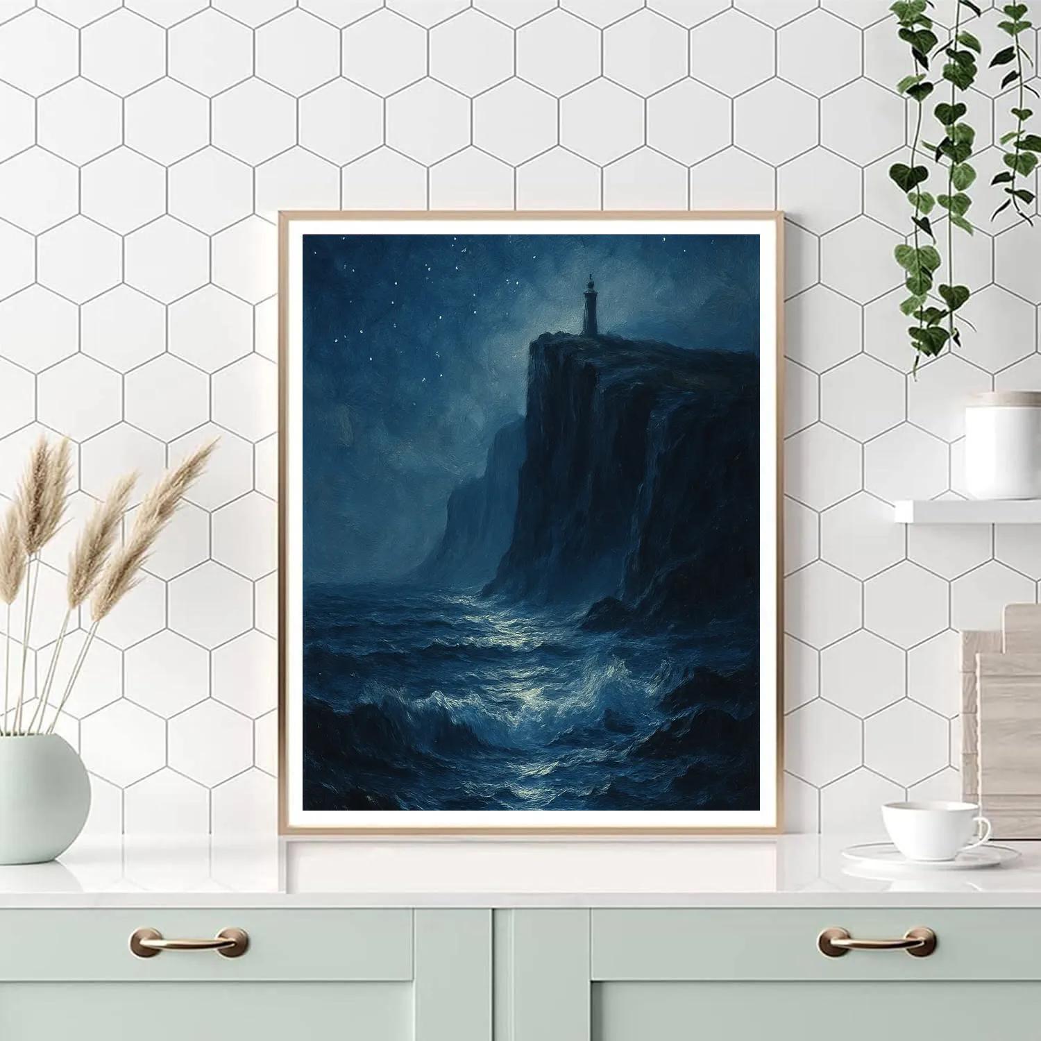 Moonlit Coastal Cliffs paint by numbers