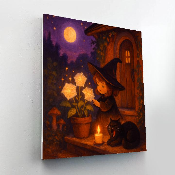 Cozy Witch Cottage Evening painting number kit
