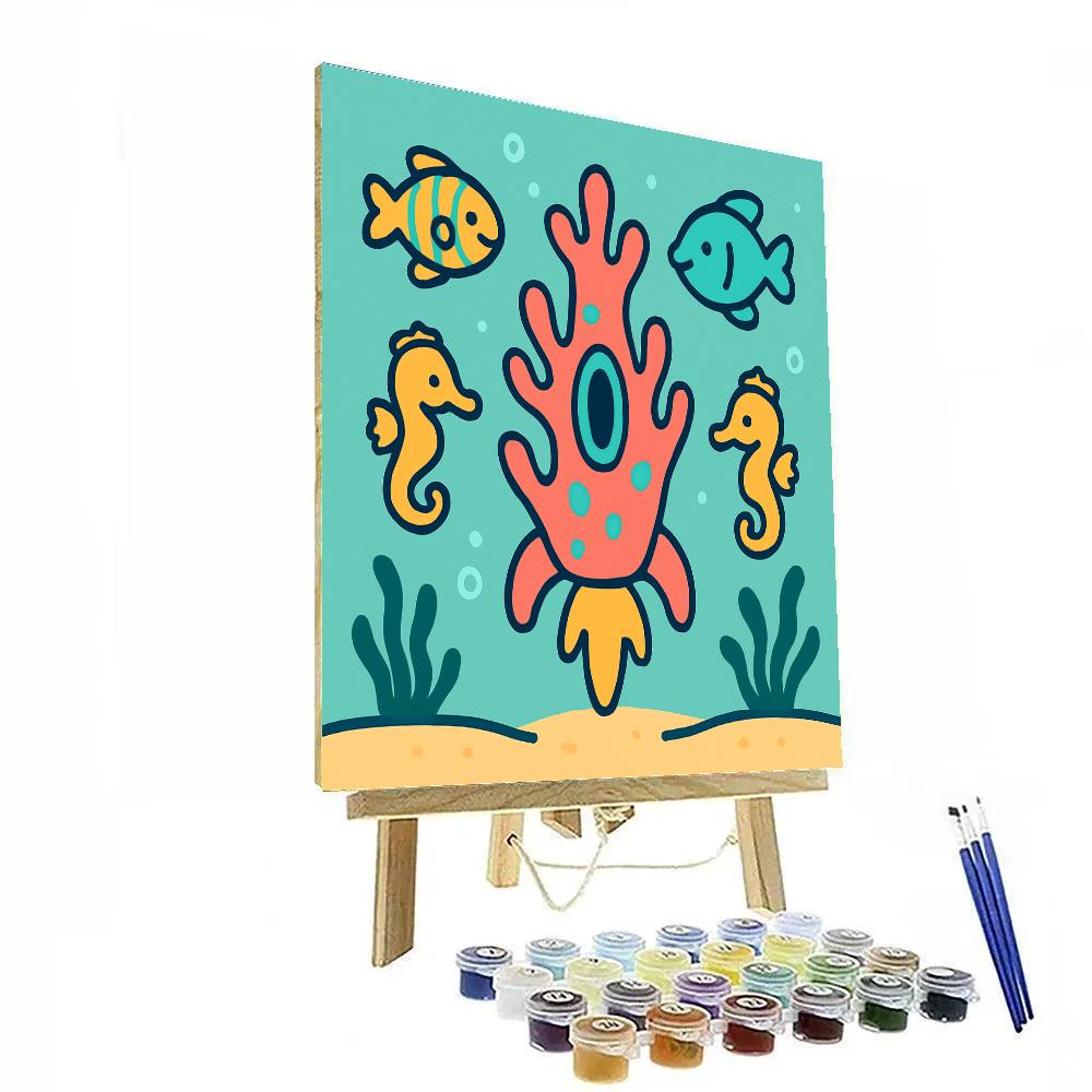 Coral Reef Rocket paint by numbers
