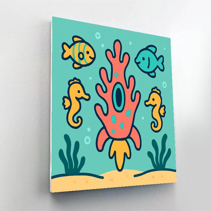 Coral Reef Rocket paint by numbers