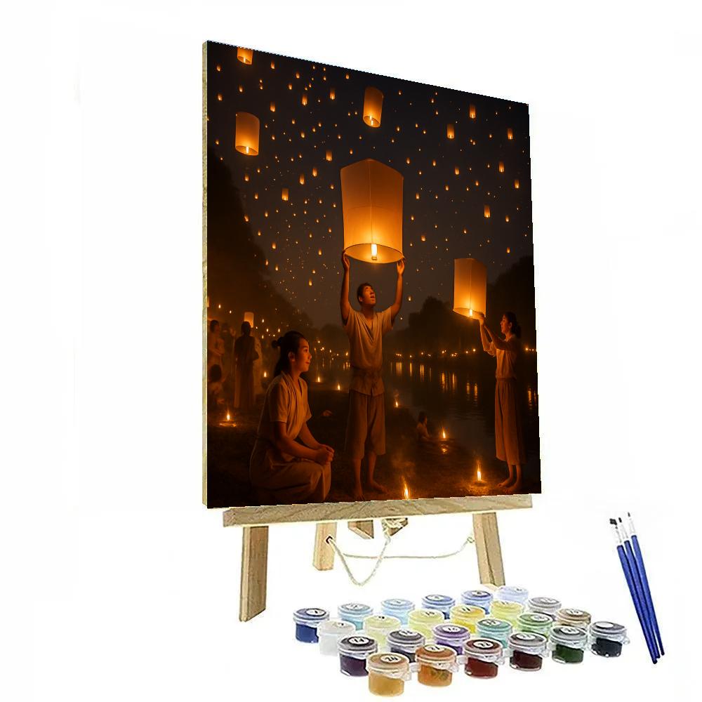 Lanterns At Yi Peng Sky Release painting number kit