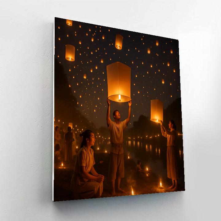 Lanterns At Yi Peng Sky Release painting number kit