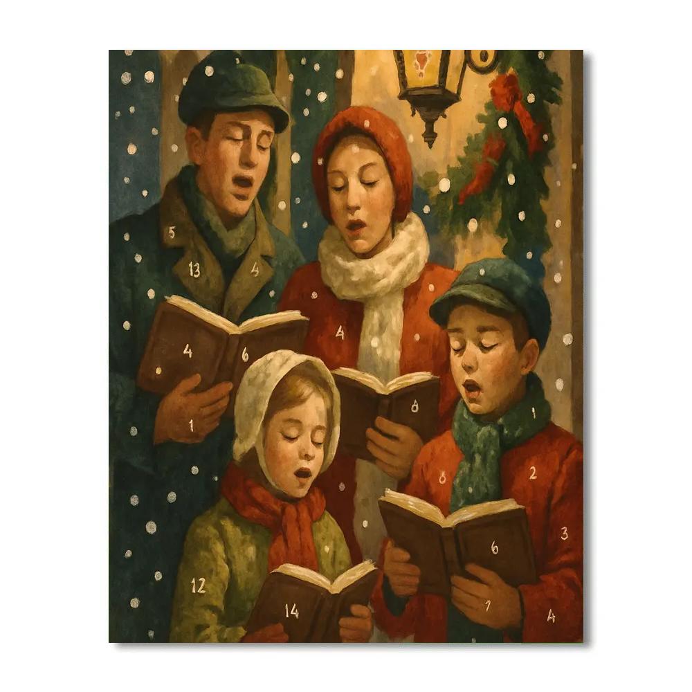 Snowlight Carolers paint by color