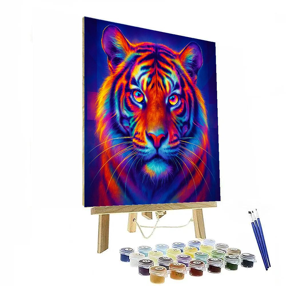 Tiger With Prism Gaze Paint by numbers art