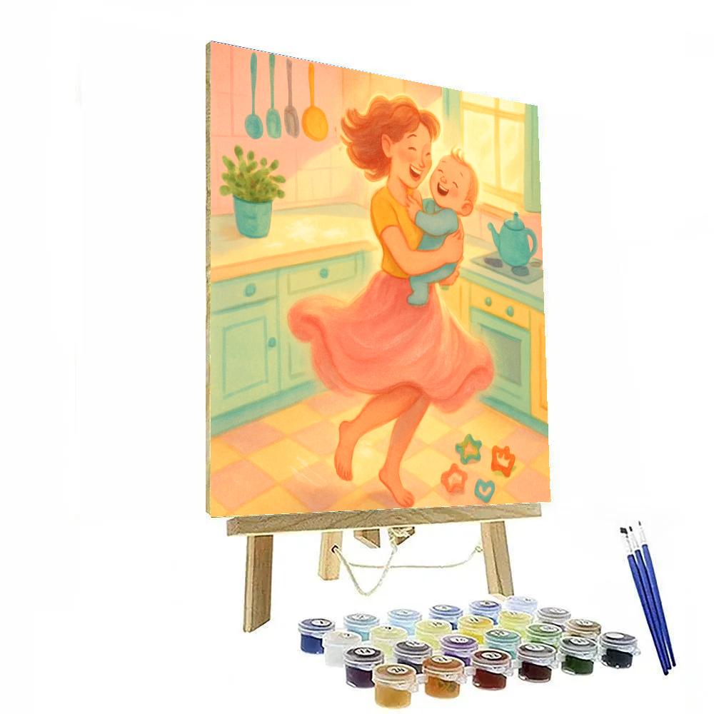 Mama And Baby Kitchen Dance paint by number