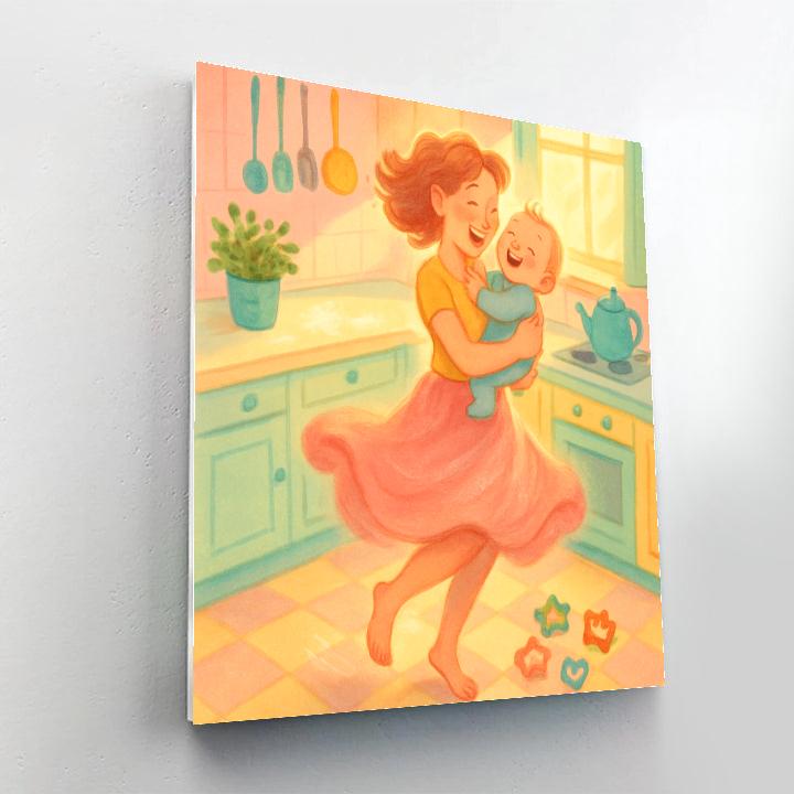 Mama And Baby Kitchen Dance paint by number