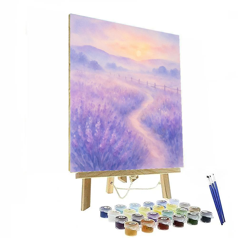 Lavender Meadow At Dawn Painting by numbers kit