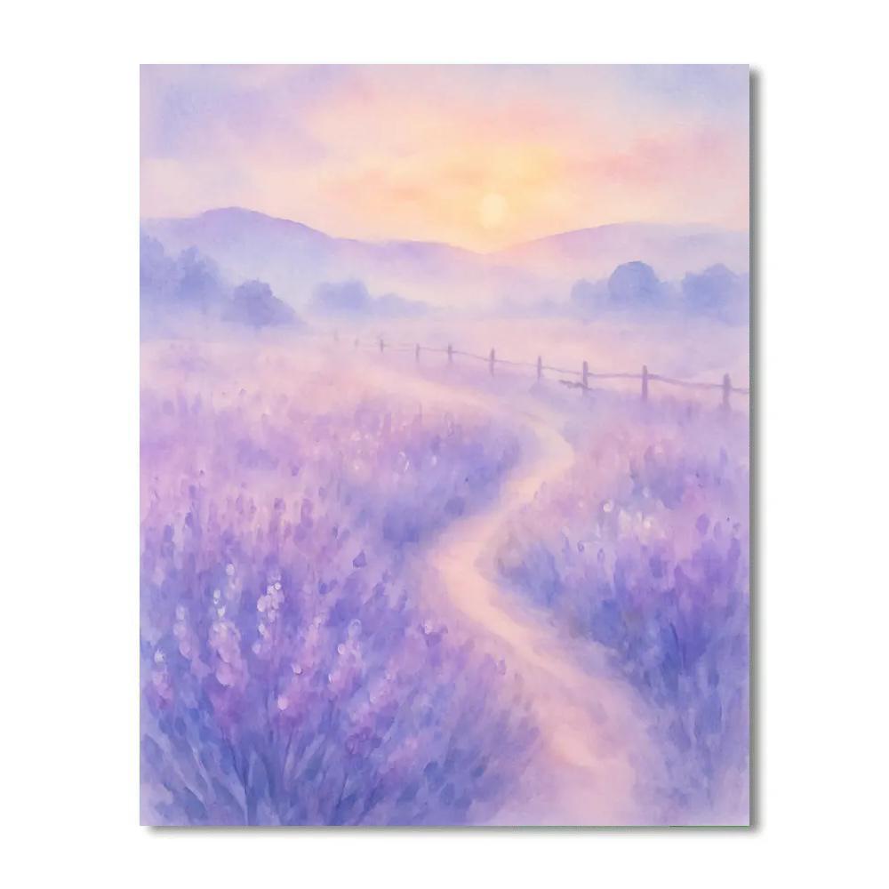 Lavender Meadow At Dawn Painting by numbers kit