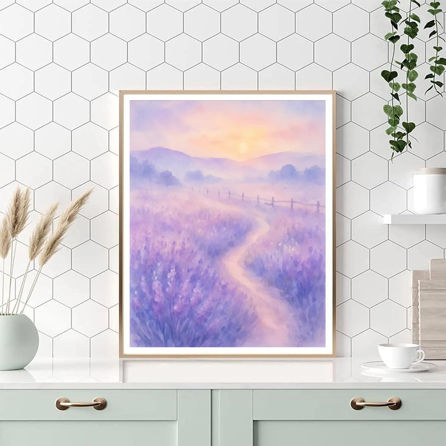 Lavender Meadow At Dawn Painting by numbers kit