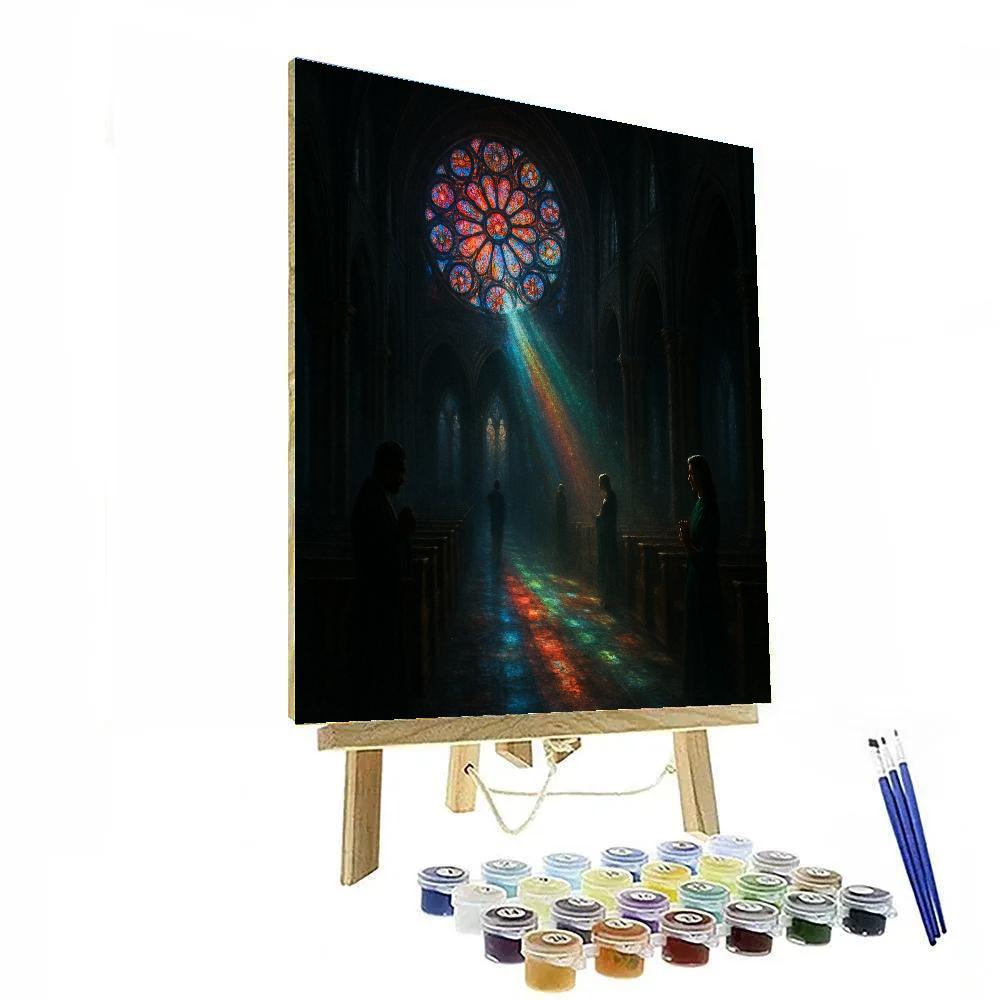 Stained Glass Cathedral Glow DIY paint by numbers