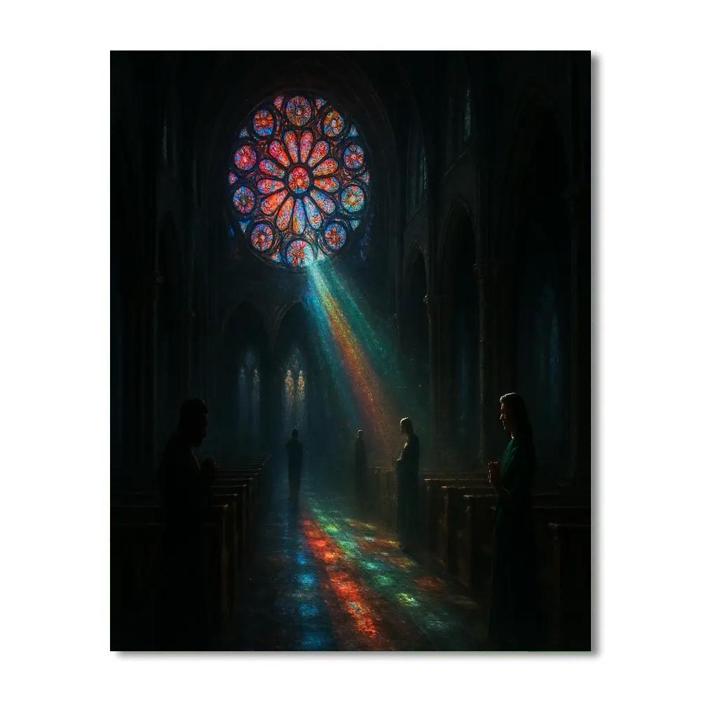 Stained Glass Cathedral Glow DIY paint by numbers