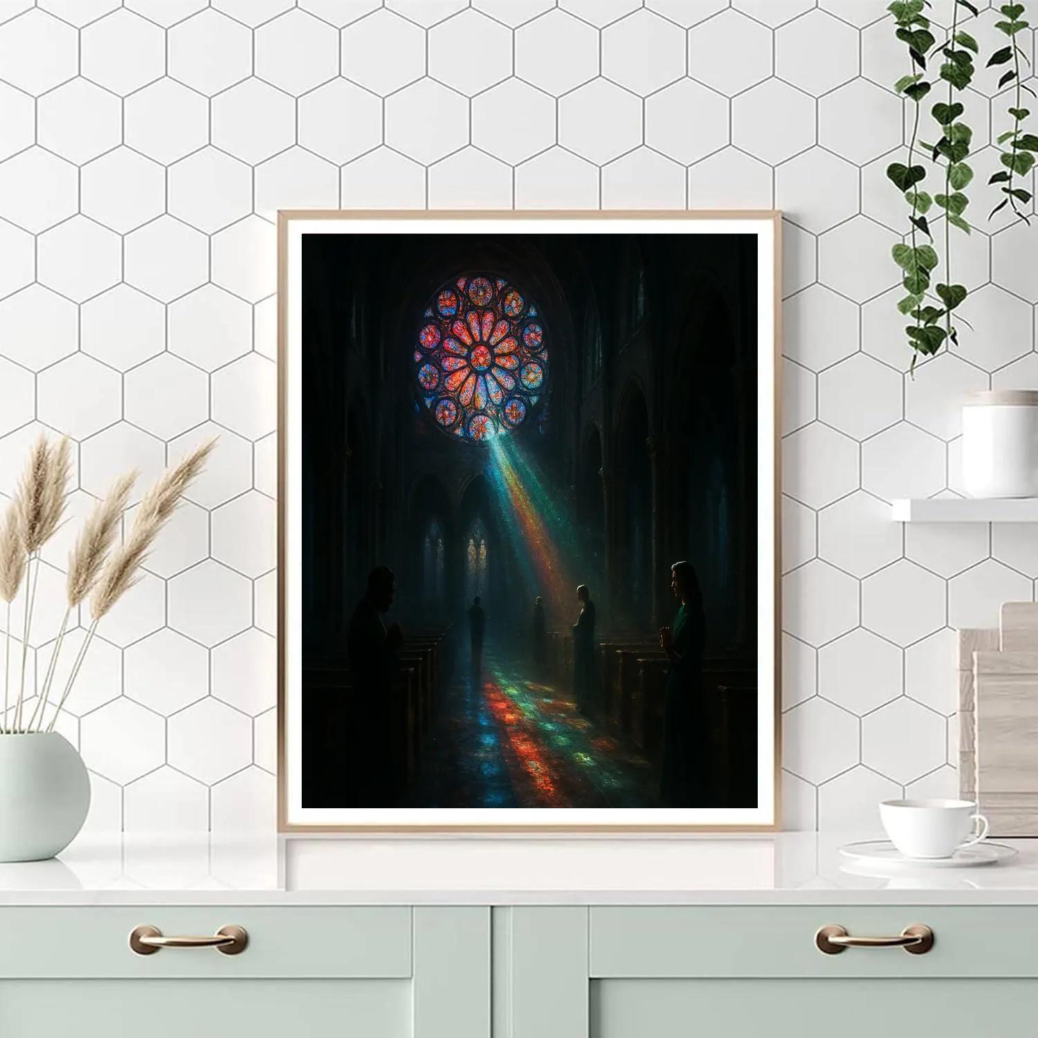 Stained Glass Cathedral Glow DIY paint by numbers