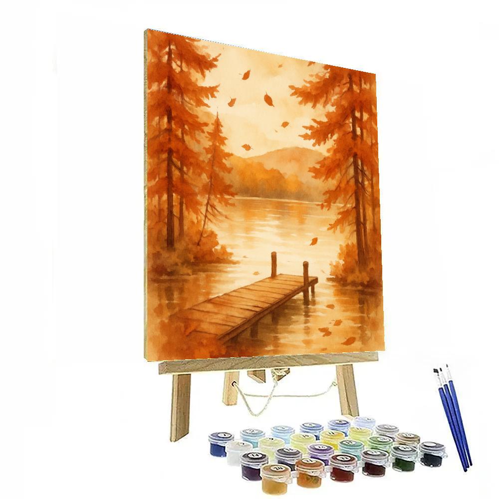 Autumn Dock And Rust Colored Pines Numbered painting kits