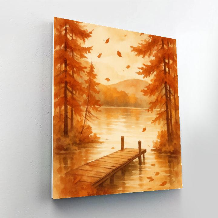 Autumn Dock And Rust Colored Pines Numbered painting kits