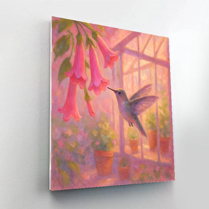 Hummingbird Cozy Tea Garden Number painting