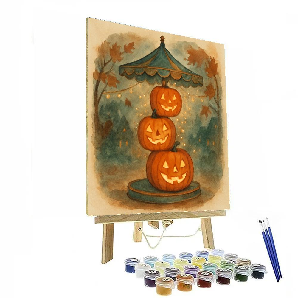 Jack O Lantern Carousel paint by number