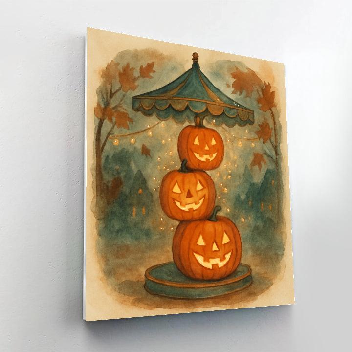 Jack O Lantern Carousel paint by number