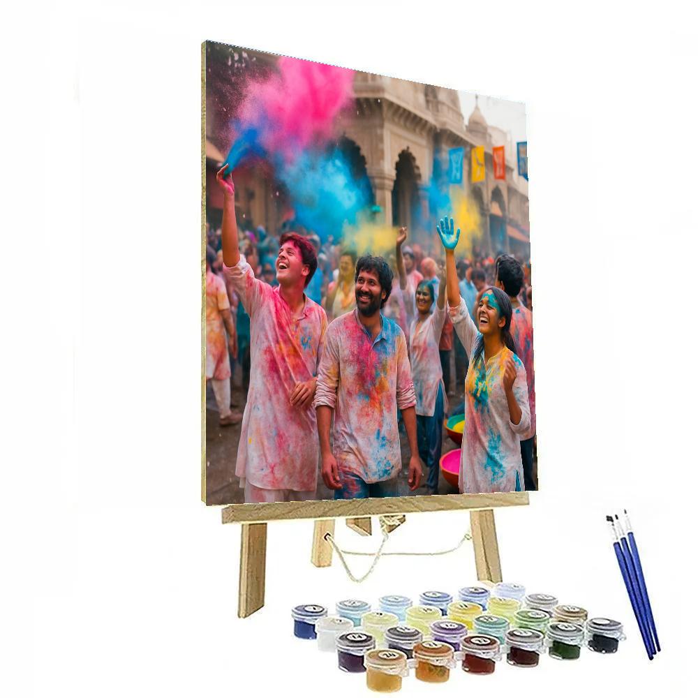 Holi Color Parade In Mathura painting number kit