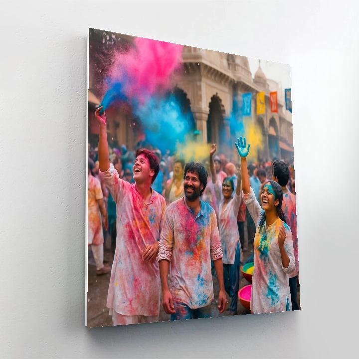 Holi Color Parade In Mathura painting number kit