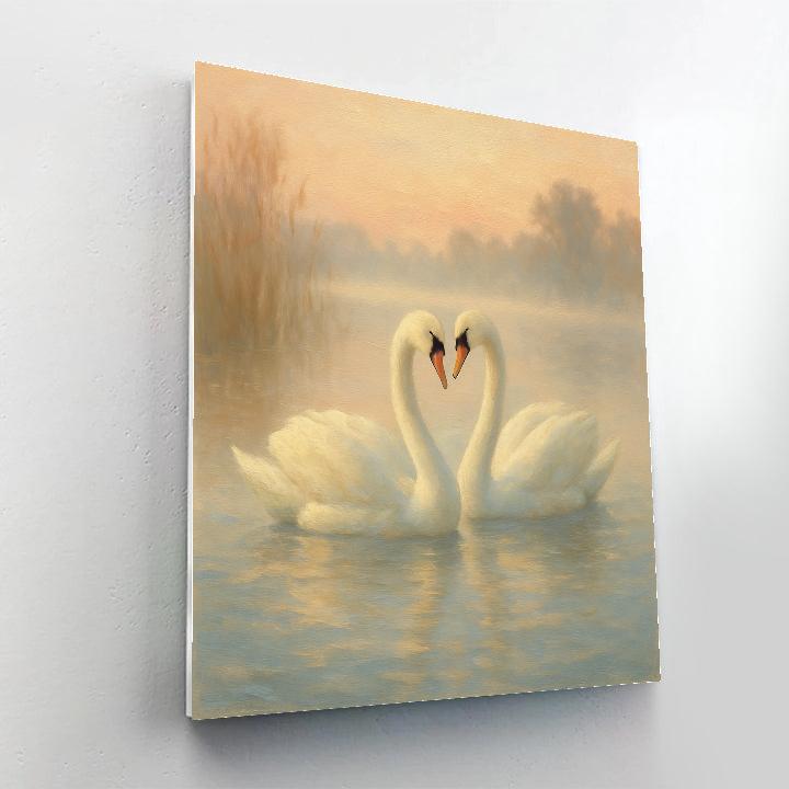 Misty Swan Lake Cozy Dawn DIY paint by numbers