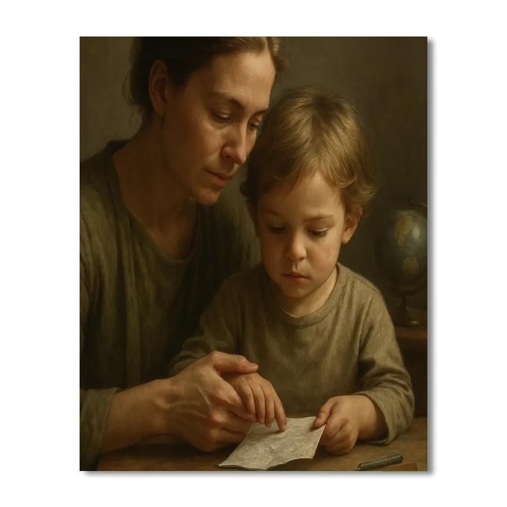Guiding Hands Mother And Child Portrait paint by number