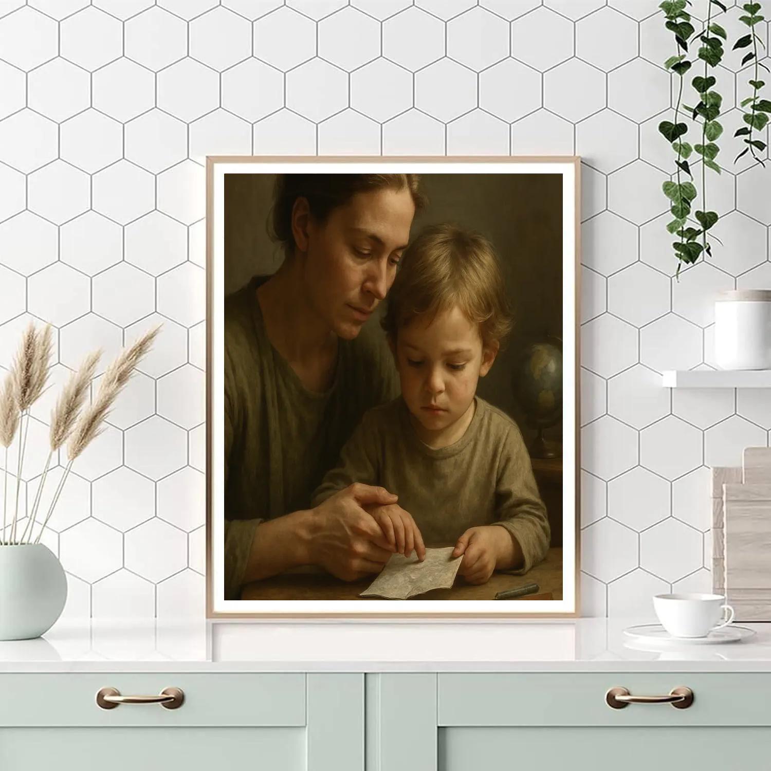 Guiding Hands Mother And Child Portrait paint by number