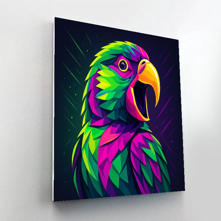 Electric Parrot Portrait Burst DIY paint by numbers
