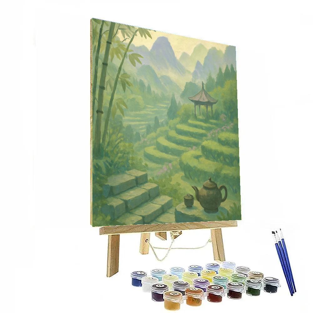 Misty Mountain Tea Garden Numbered painting kits