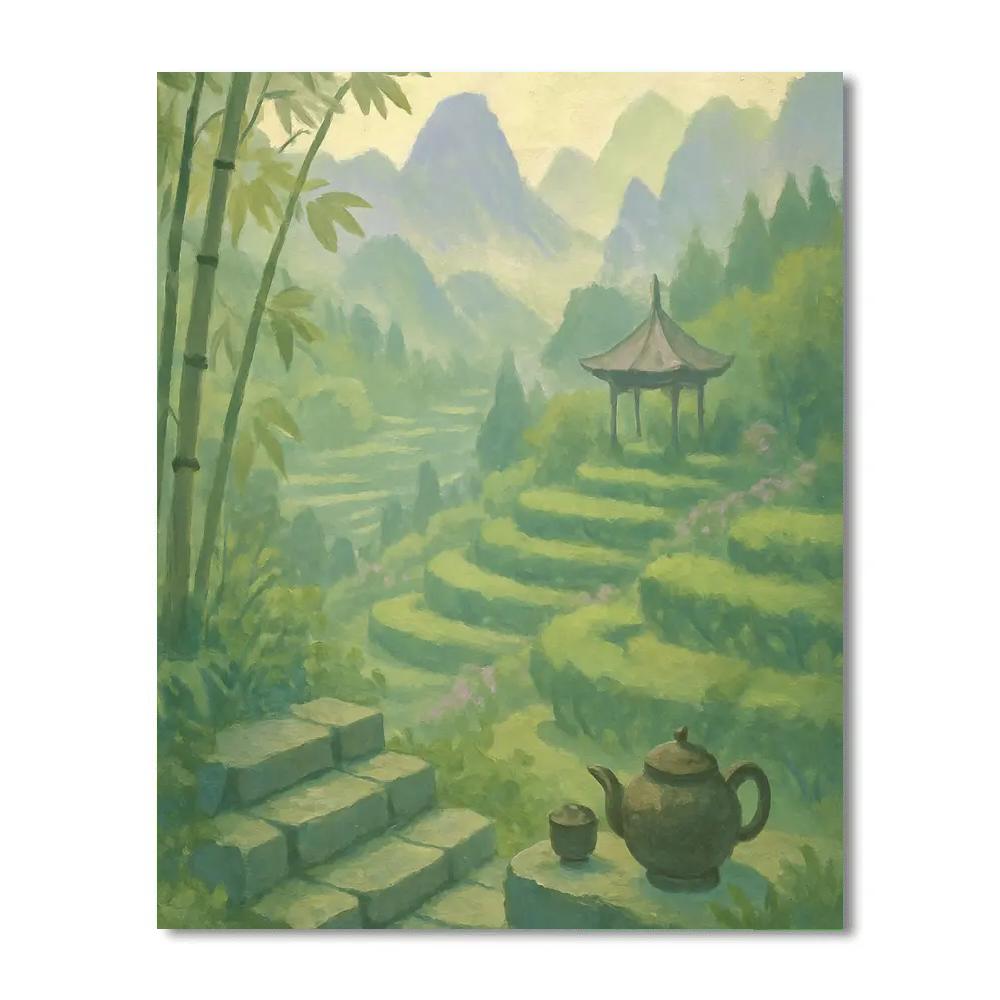 Misty Mountain Tea Garden Numbered painting kits