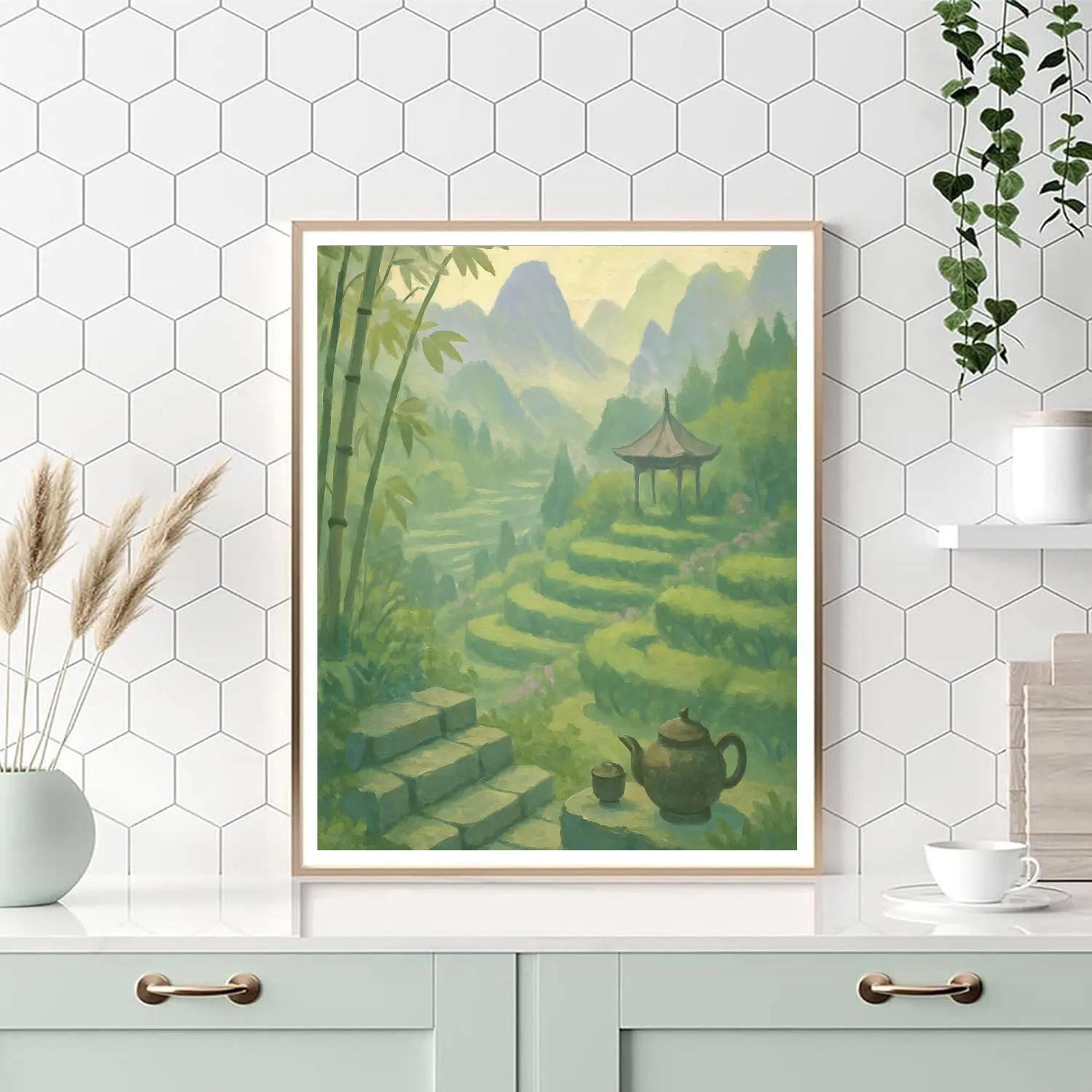 Misty Mountain Tea Garden Numbered painting kits