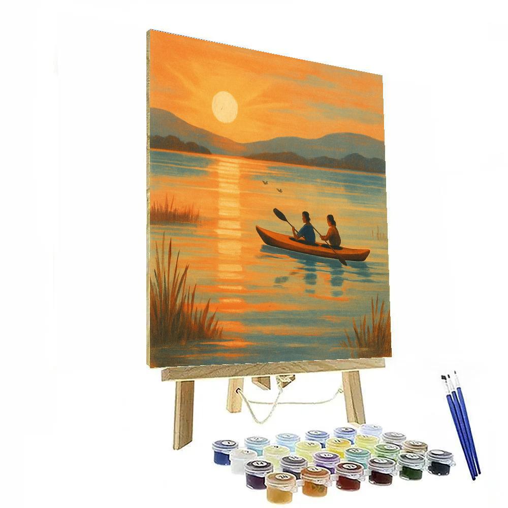 Golden Sunset Paddle Numbered painting kits