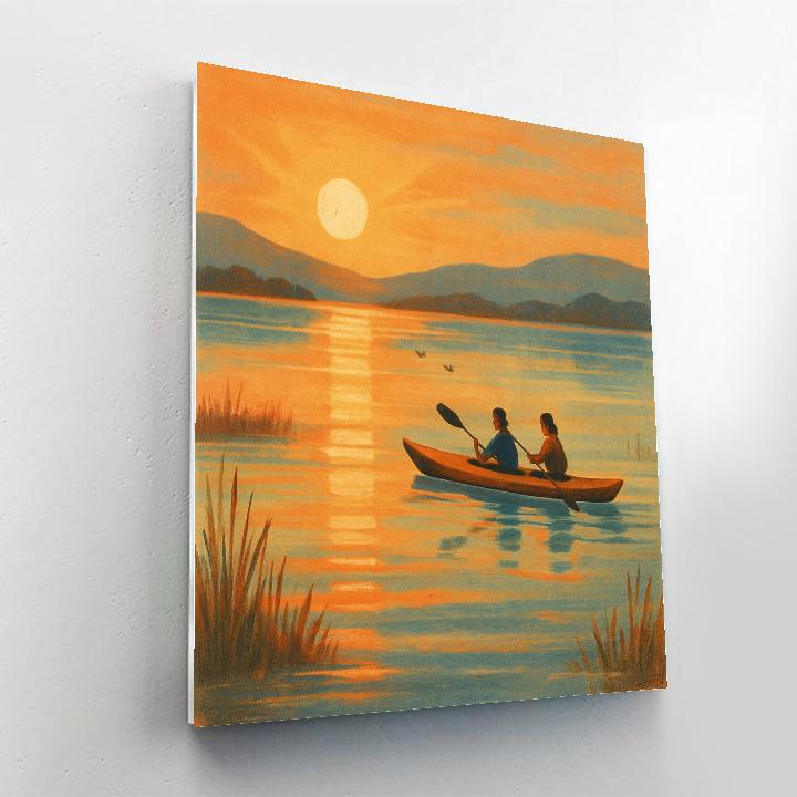 Golden Sunset Paddle Numbered painting kits