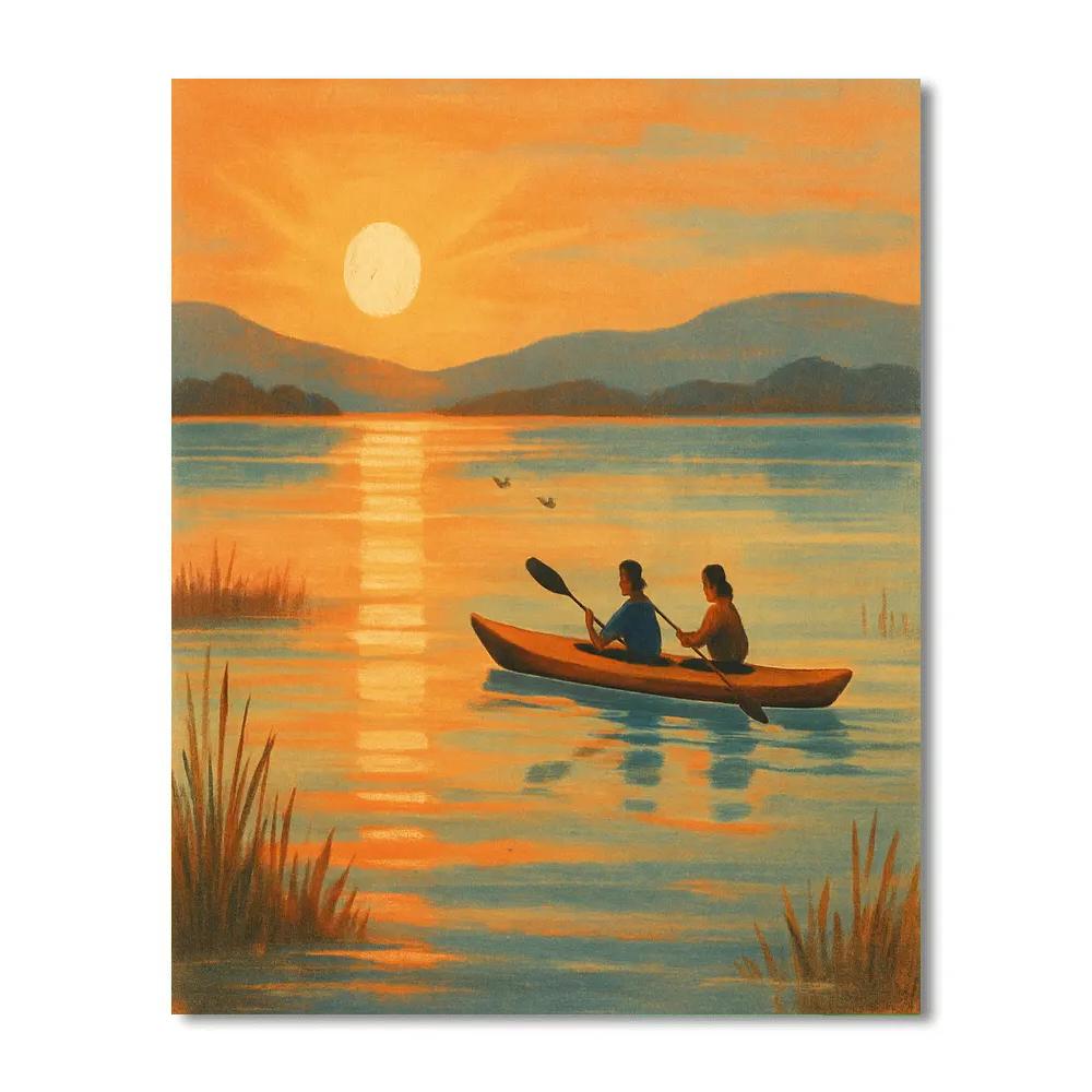 Golden Sunset Paddle Numbered painting kits