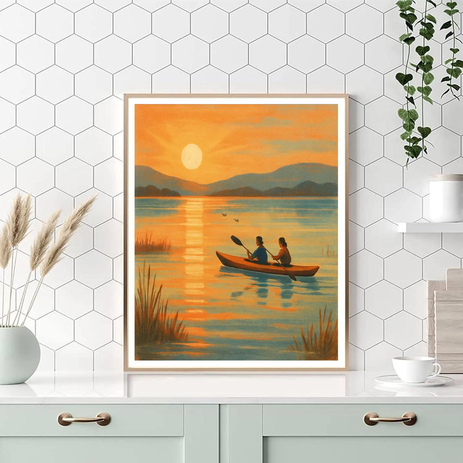 Golden Sunset Paddle Numbered painting kits