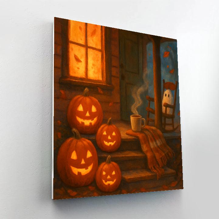 Autumn Porch Gathering DIY paint by numbers