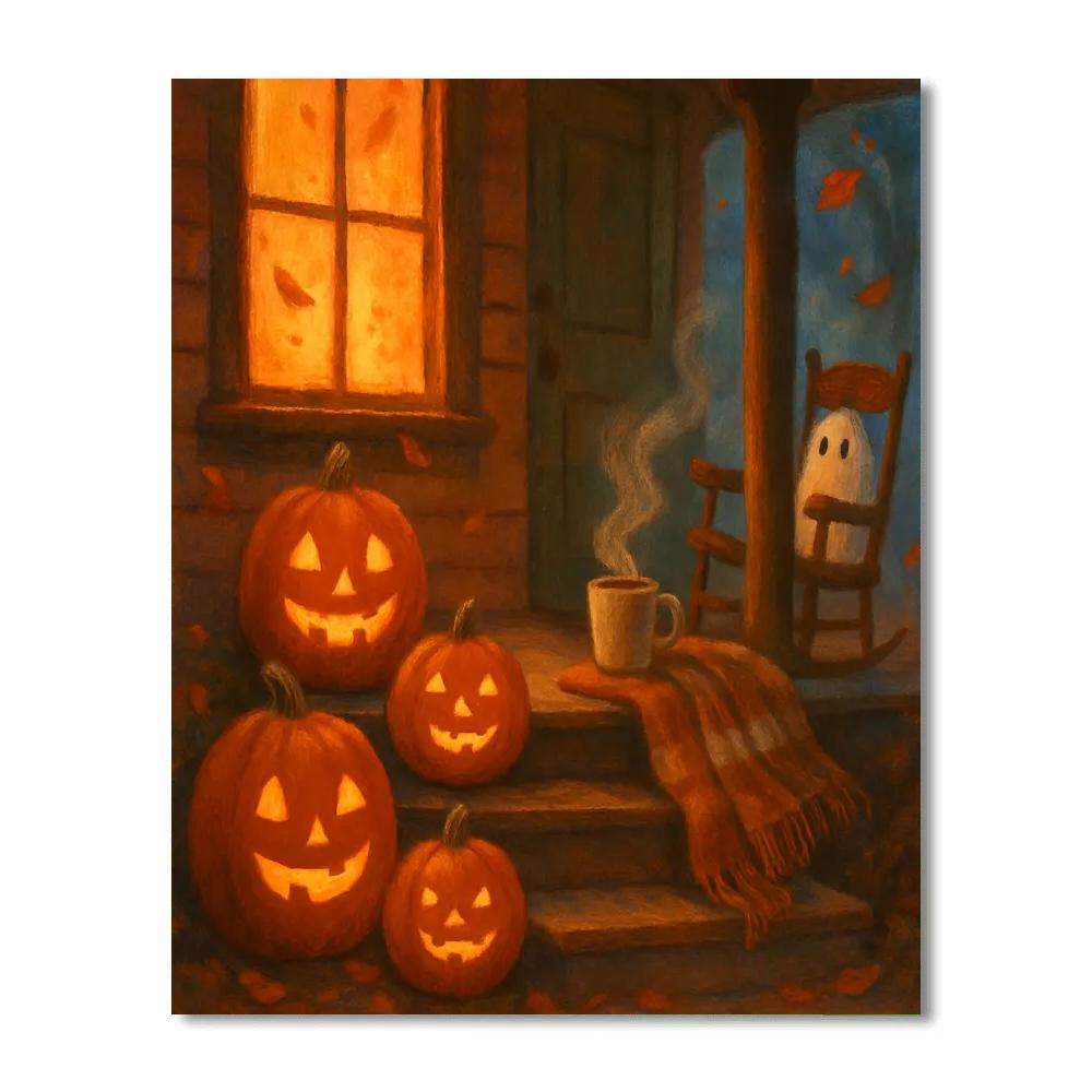 Autumn Porch Gathering DIY paint by numbers