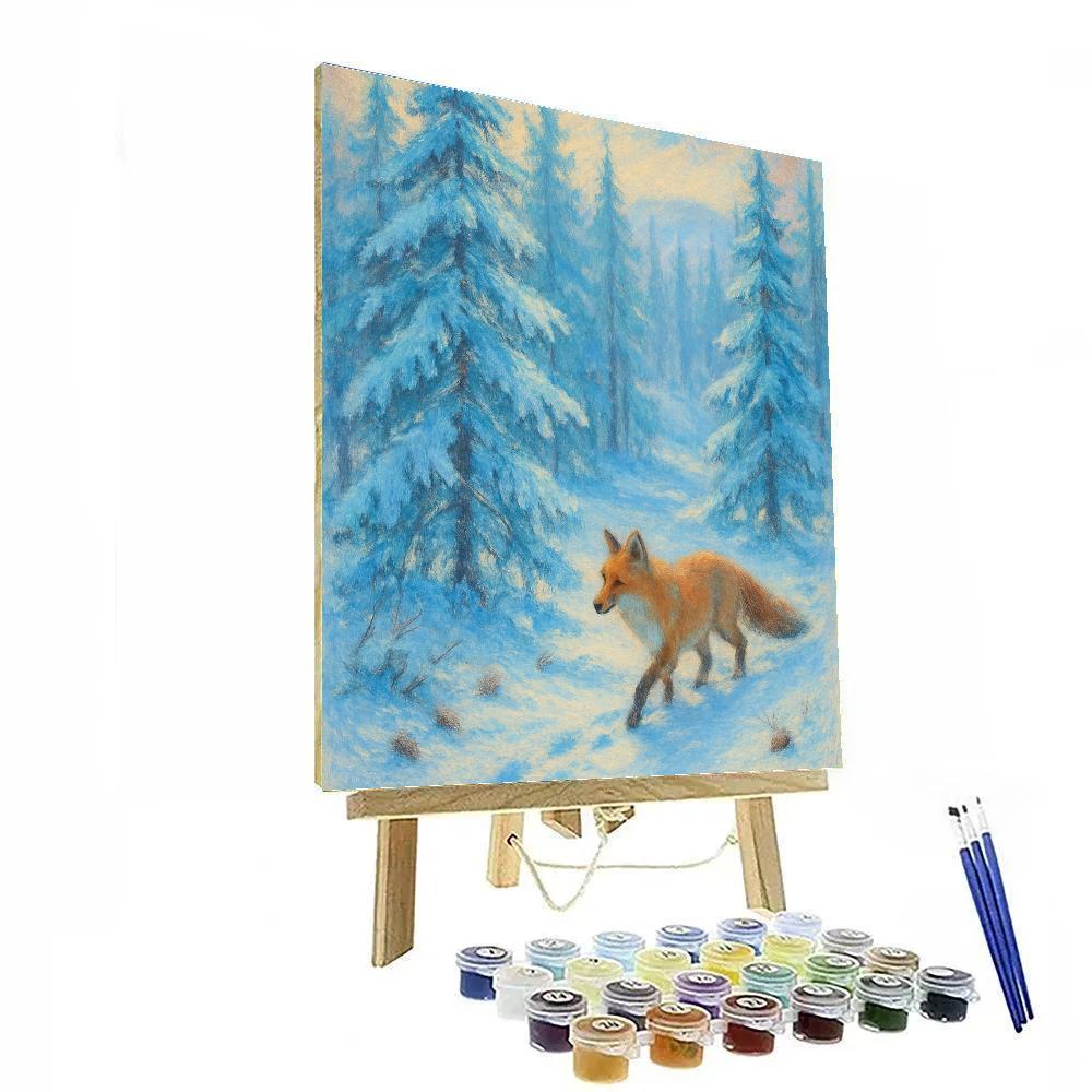 Fox Trail Through Blue Pines Paint by numbers kits