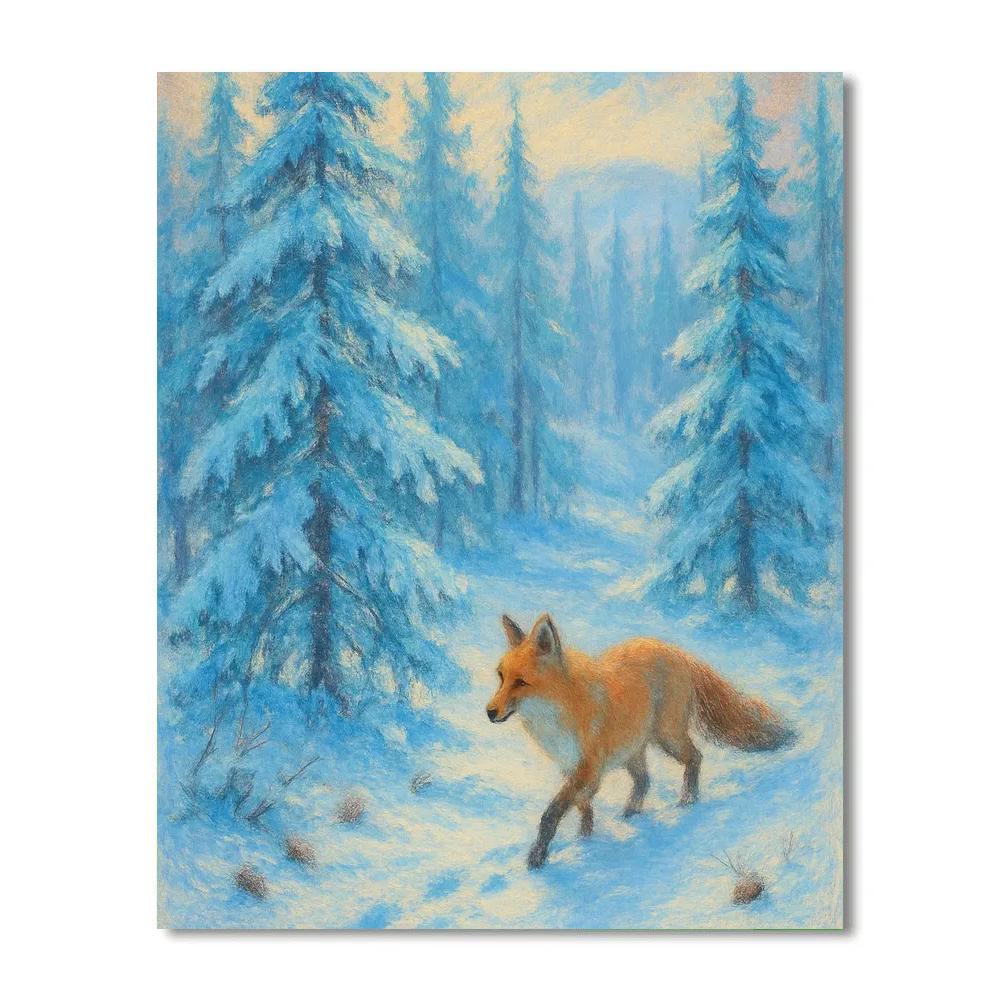 Fox Trail Through Blue Pines Paint by numbers kits