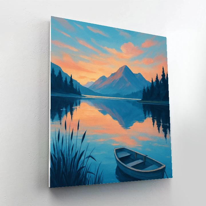 Sunset Over Glass Lake paint by number