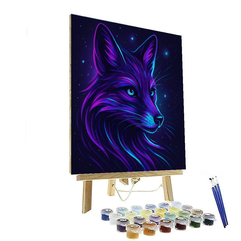 Violet Fox With Cosmic Streaks DIY paint by numbers