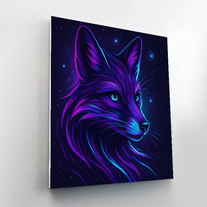 Violet Fox With Cosmic Streaks DIY paint by numbers