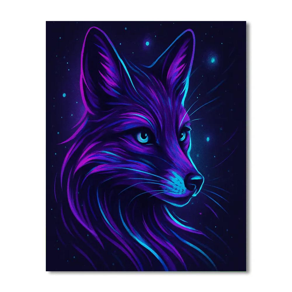 Violet Fox With Cosmic Streaks DIY paint by numbers