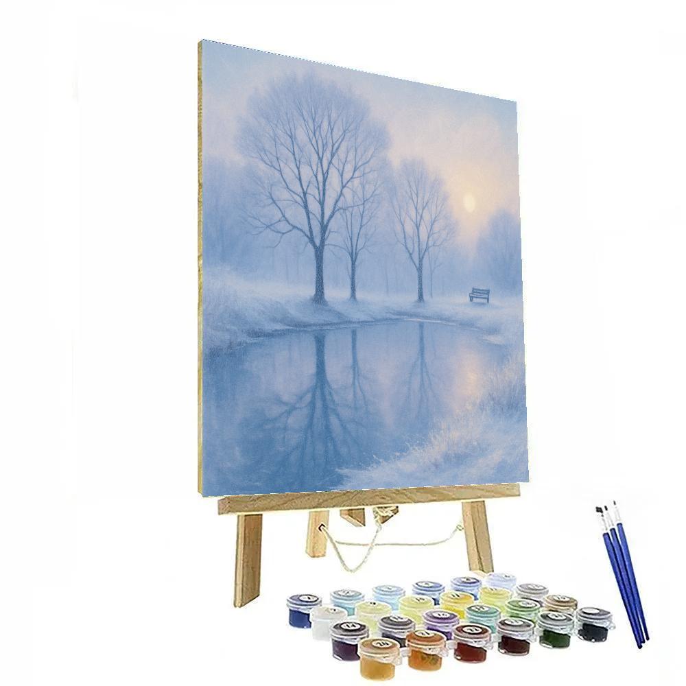 Winter Stillness At Frosted Pond paint by number