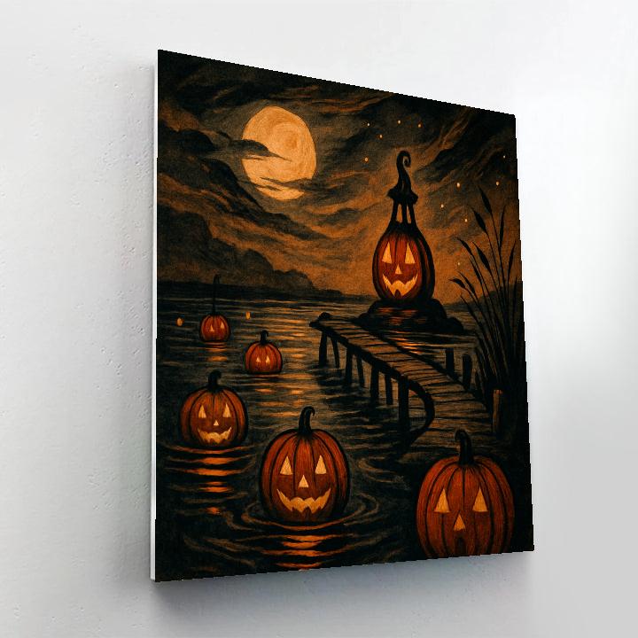 Pumpkin Harbor At Dusk paint by numbers