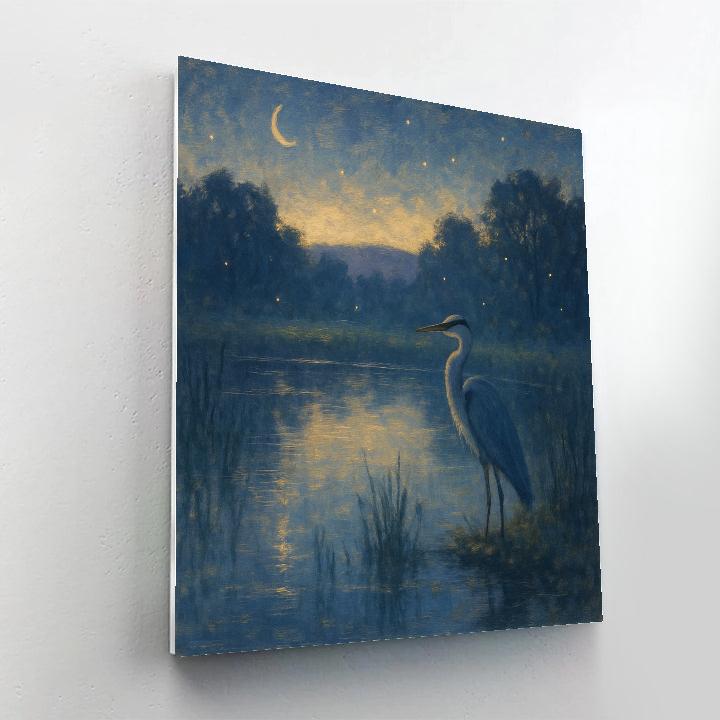 Twilight Heron By Glassy Marsh Paint by numbers art