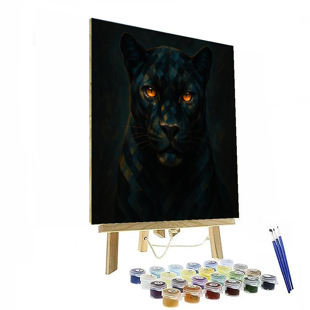 Panther In Luminous Geo Shadow painting number kit