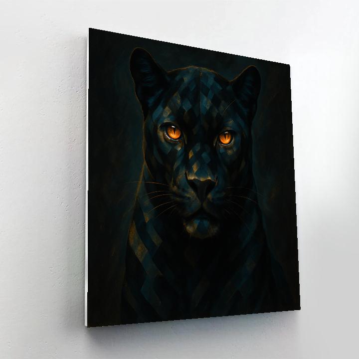 Panther In Luminous Geo Shadow painting number kit